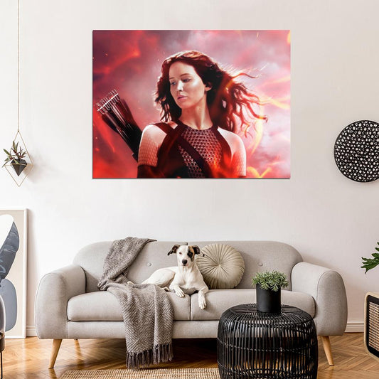 The Hunger Games Catching Fire Katniss Everdeen Jennifer Lawrence Movie 2013 Wall Art Print Poster