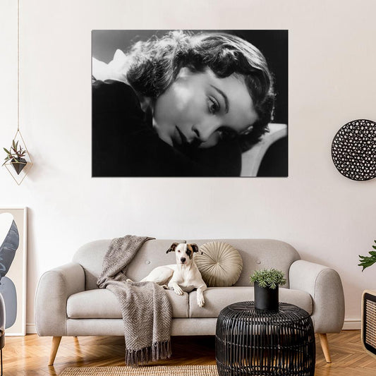 Vivien Leigh Portrait Retro Classic Actress BW Wall Art Print Poster