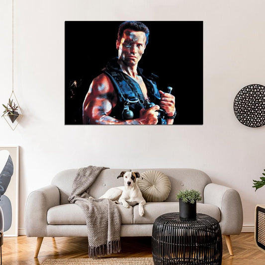 Arnold Schwarzenegger Commando 1985 Movie Actor Wall Art Print Poster