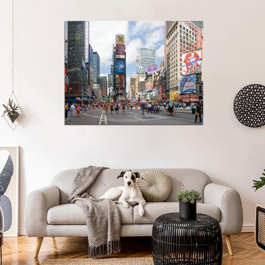 Times Square Midtown Manhattan Day New York City USA Wall Art Print Poster