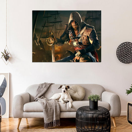 Assassin's Creed IV 4 Black Flag Edward Kenway Video Game Art Wall Art Print Poster