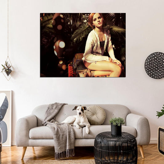 Emma Watson Hot Actress Horny Girl Sexy Legs Wall Art Print Poster