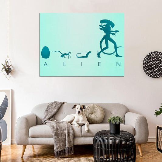 Alien Evolution Egg Facehugger Sci-Fi Movie Cool Art Artwork Wall Art Print Poster