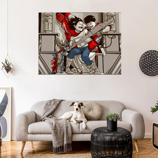 Akira Movie Kaneda vs Tetsuo Anime Manga Art Artwork Wall Art Print Poster