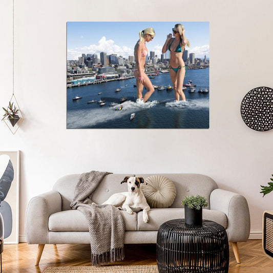 Giant Hot Girls Sexy Bikini Models Amazing Cool Funny Wall Art Print Poster