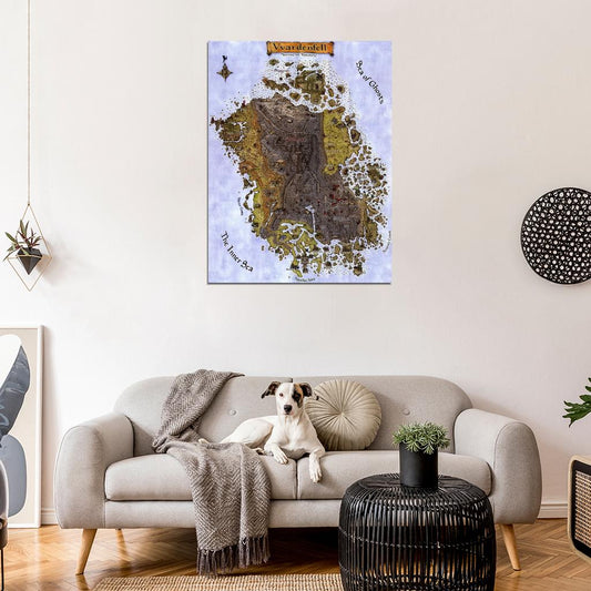 The Elder Scrolls 3 Morrowind Vvardenfell Map Wall Art Print Poster