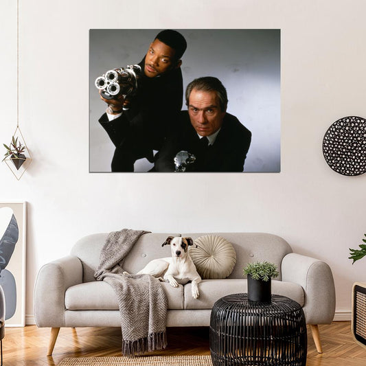 Men in Black Movie Will Smith Tommy Lee Jones Agent K J Weapons Wall Art Print Poster