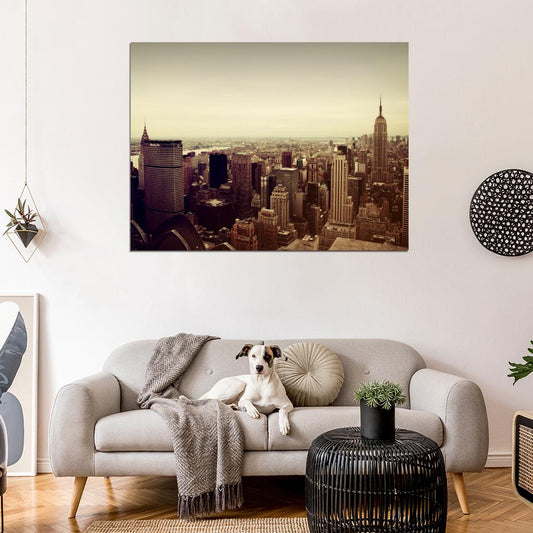 Manhattan Skyline Skyscrapers Buildings New York City USA Best Amazing Wall Art Print Poster