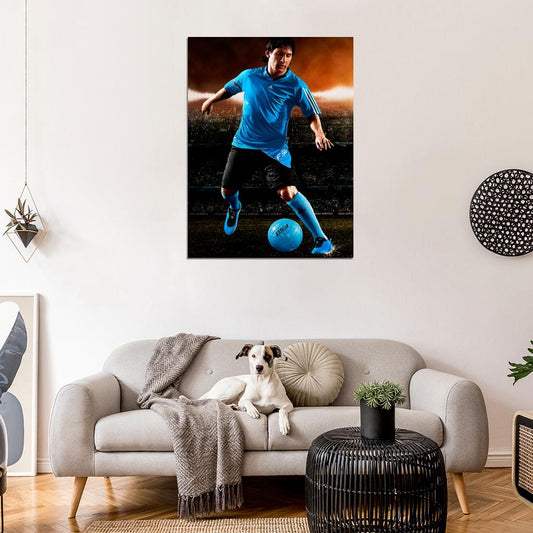 Lionel Messi Argentina Football Soccer Sport Wall Art Print Poster