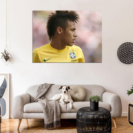 Neymar da Silva Santos Brazil FC Football Soccer Sport Wall Art Print Poster