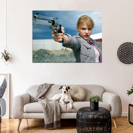 Chloe Grace Moretz Gun Pistol Hot Actress Wall Art Print Poster