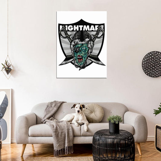 Oakland Raiders Cool Logo Art Football Sport Wall Art Print Poster