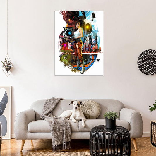 Portal 2 Charactres Aperture Chell Awesome Art Wall Art Print Poster