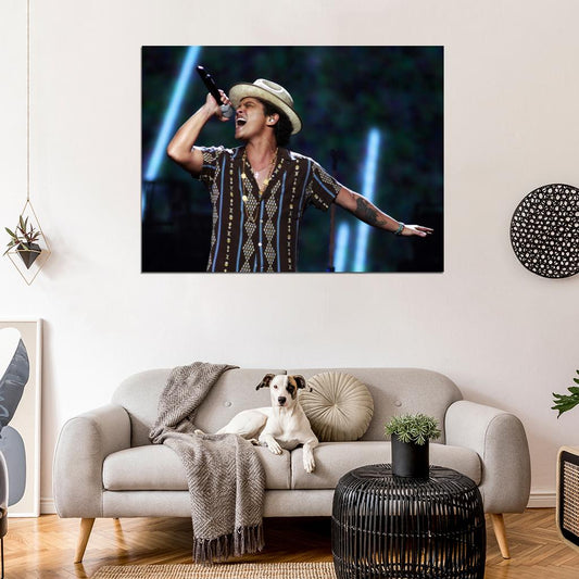 Bruno Mars Pop R&B Singer Music Art Wall Art Print Poster