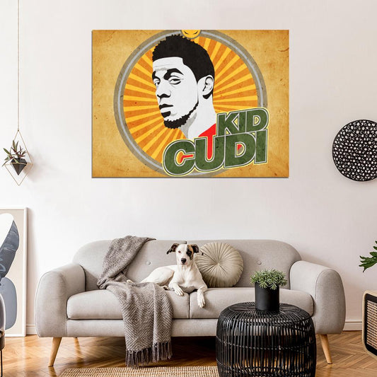 Kid Cudi Painting Vintage Art Hip Hop Singer Music Art Wall Art Print Poster