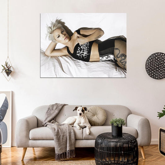 Pink Sexy Hot Tattoo Pop Rock Pop R&B Singer Music Art Wall Art Print Poster