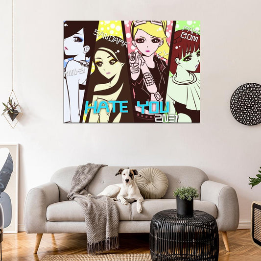2NE1 Painting Art K-Pop Hip Hop Band Music Art Wall Art Print Poster