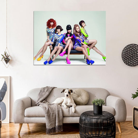 4Minute K-Pop Band Music Art Wall Art Print Poster