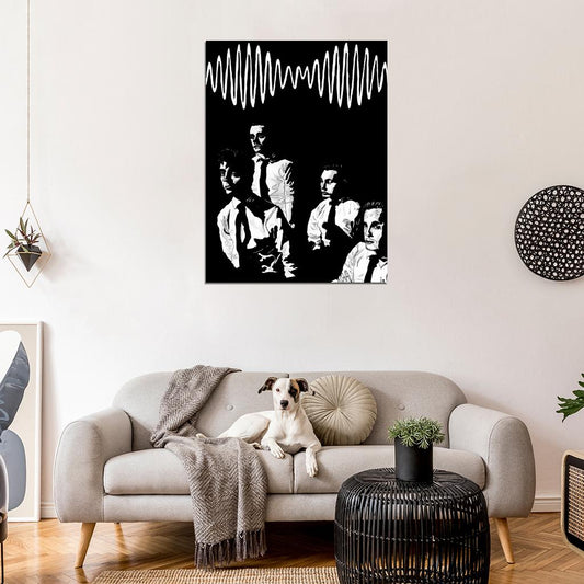 Arctic Monkeys Painting Art Indie Rock Band Music BW Art Wall Art Print Poster