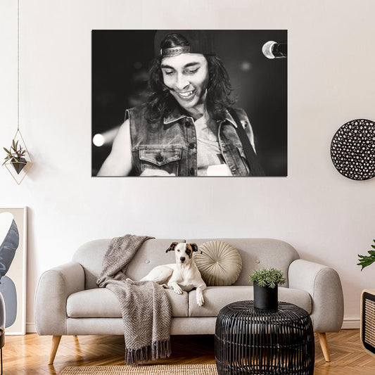 Pierce The Veil Vic Fuentes Hardcore Rock Band Music BW Art Wall Art Print Poster
