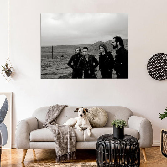 The Killers Indie Rock Band Music BW Art Wall Art Print Poster