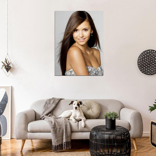 Nina Dobrev Cute Sexy Portrait Actress Art Wall Art Print Poster