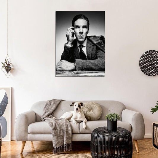 Benedict Cumberbatch Portrait Actor BW Art Wall Art Print Poster