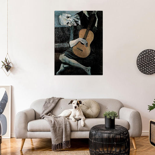 The Old Guitarist Pablo Picasso Painting Art Wall Art Print Poster