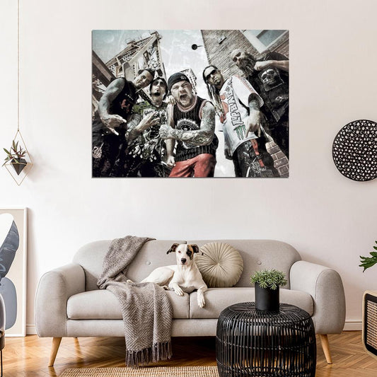 Five Finger Death Punch FFDP 5FDP Art Groove Metal Rock Band Music Wall Art Print Poster