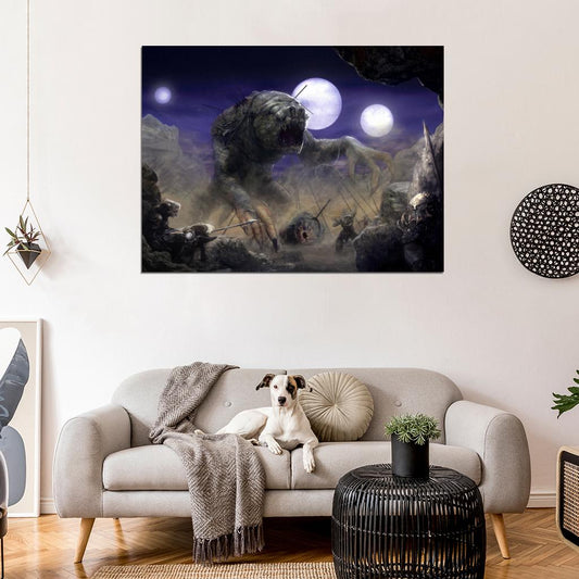 Rancor Dathomir Hunters Night Art Star Wars Wall Art Print Poster