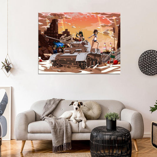 Girls und Panzer Strike Witches Tomoko Yoshika Miho Haruka Anime Manga Art Wall Art Print Poster