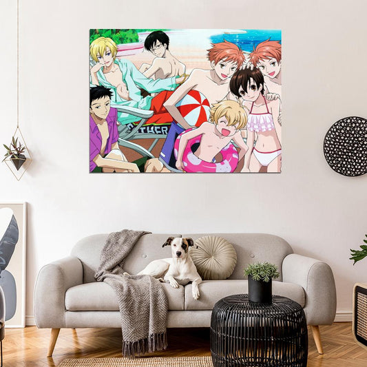 Ouran High School Host Club Funny Beach Anime Manga Art Wall Art Print Poster