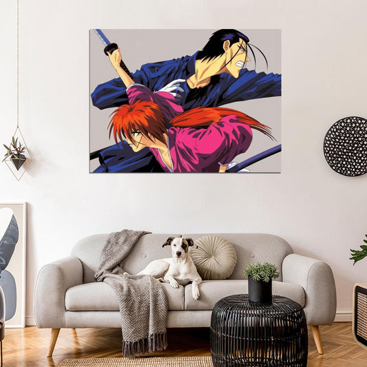 Samurai X Rurouni Kenshin Himura Saito Hajimе Amazing Anime Manga Art Wall Art Print Poster