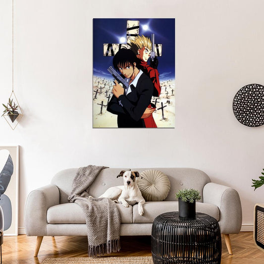 Trigun Nicholas D Wolfwood Vash The Stampede Anime Manga Art Wall Art Print Poster