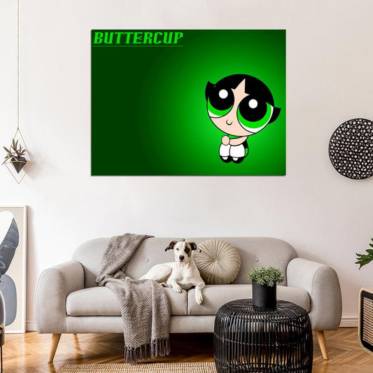 The Powerpuff Girls Buttercup Cute Kids Cartoon Art Wall Art Print Poster