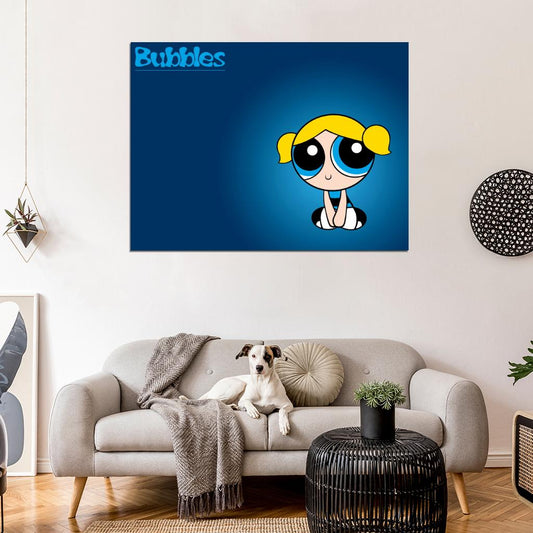 The Powerpuff Girls Bubbles Cute Kids Cartoon Art Wall Art Print Poster