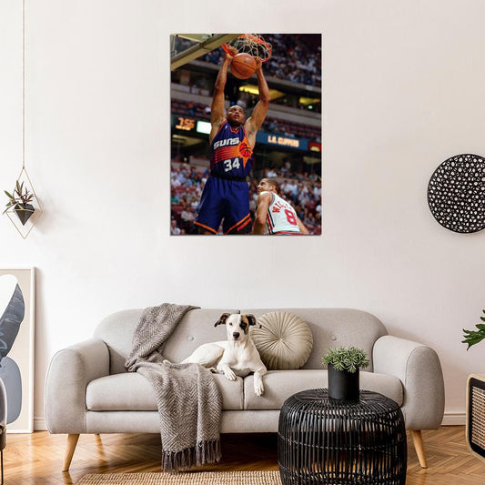 Charles Barkley Dunk Retro Vintage Basketball Sport Wall Art Print Poster