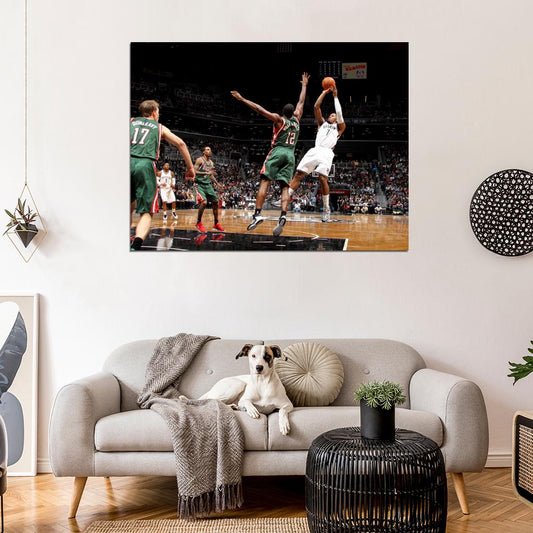 Joe Johnson Fadeaway Jump Shot Basketball Sport Wall Art Print Poster