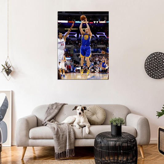 Klay Thompson Jump Shot Basketball Sport Wall Art Print Poster