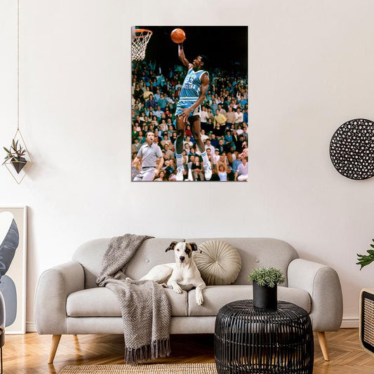 Michael Jordan North Carolina Jersey College Dunk Retro Basketball Sport Wall Art Print Poster