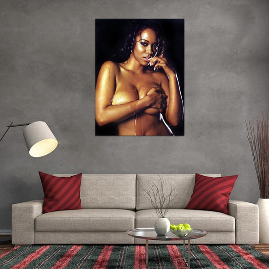 Esther Baxter Hot Busty Model Topless Wet Nude Naked Sexy Actress Bikini Big Boobs Wall Art Print Poster