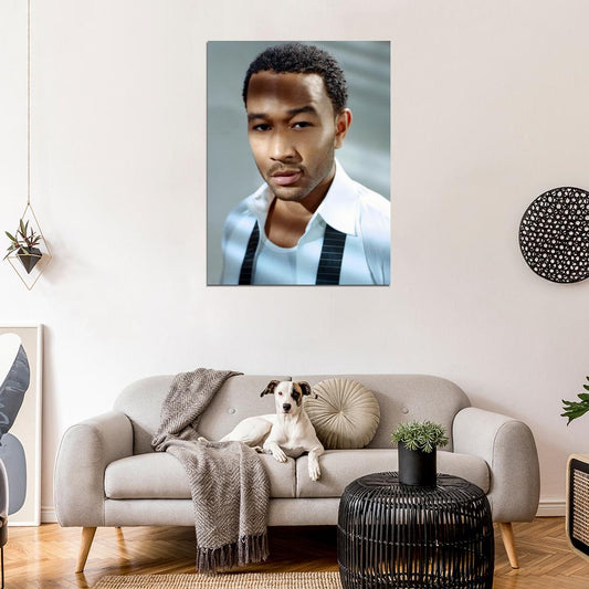 John Legend Portrait R&B Soul Singer Hip-Hop Music Wall Art Print Poster