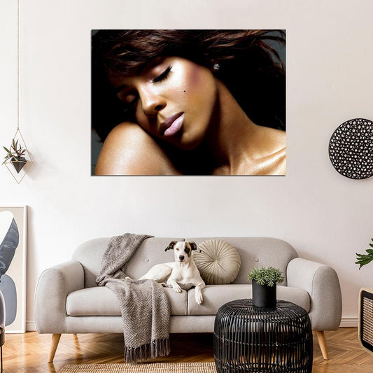 Kelly Rowland Cute Portrait R&B Pop Music Singer Wall Art Print Poster