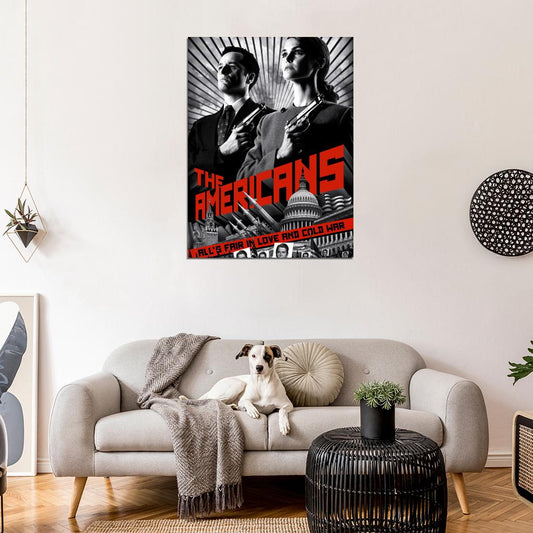 The Americans Tv Series BW Wall Art Print Poster