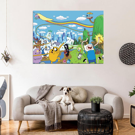 Adventure Time Cartoon All Characters Cool Art Wall Art Print Poster