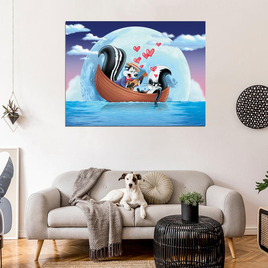 Pepe Le Pew Skunk Love Looney Tunes Art Wall Art Print Poster