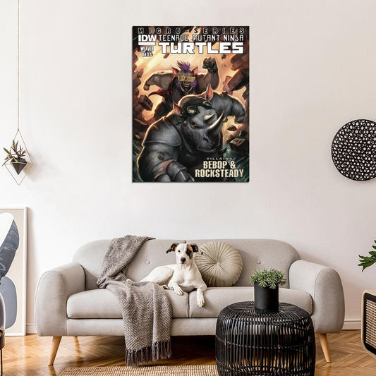 Bebop and Rocksteady Teenage Mutant Ninja Turtles Art TMNT Wall Art Print Poster
