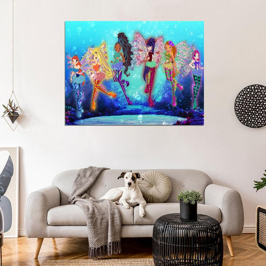 Winx Club Sirenix Characters Beautiful Cartoon TV Series Wall Art Print Poster