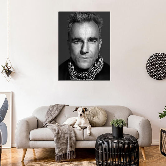 Daniel Day-Lewis Actor BW Portrait Wall Art Print Poster