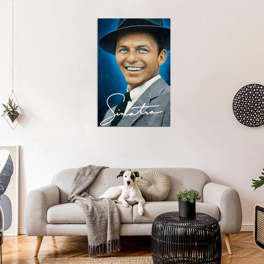 Frank Sinatra Signature Painting Art Portrait Singer Music Wall Art Print Poster